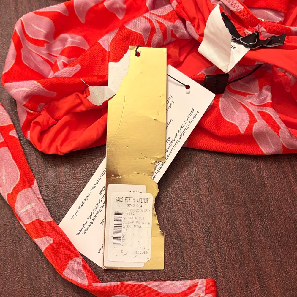 PatBO Red & Pink Floral Ruffle Strap bikini - Picture 7 of 9